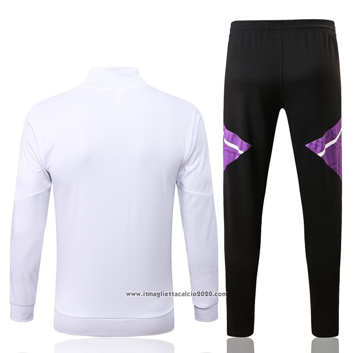 Tuta da Track Giacca Real Madrid Bambino 2022 2023 Bianco e Purpura